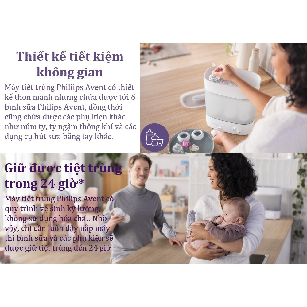 Mô tả Philips Avent Máy Tiệt Trùng Bình Sữa 3 Trong 1 Starlight - 6