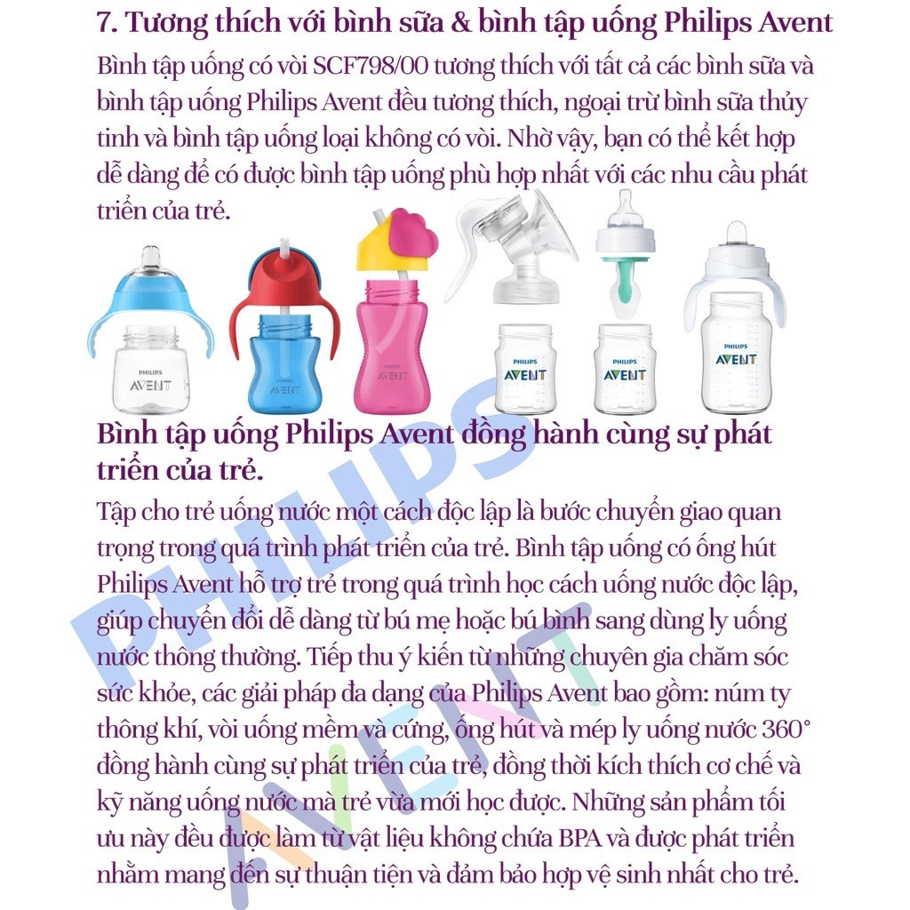Mô tả Philips Avent Bình Tập Uống Có Ống Hút Cho Bé 12 Tháng Tuổi 300ml - 6
