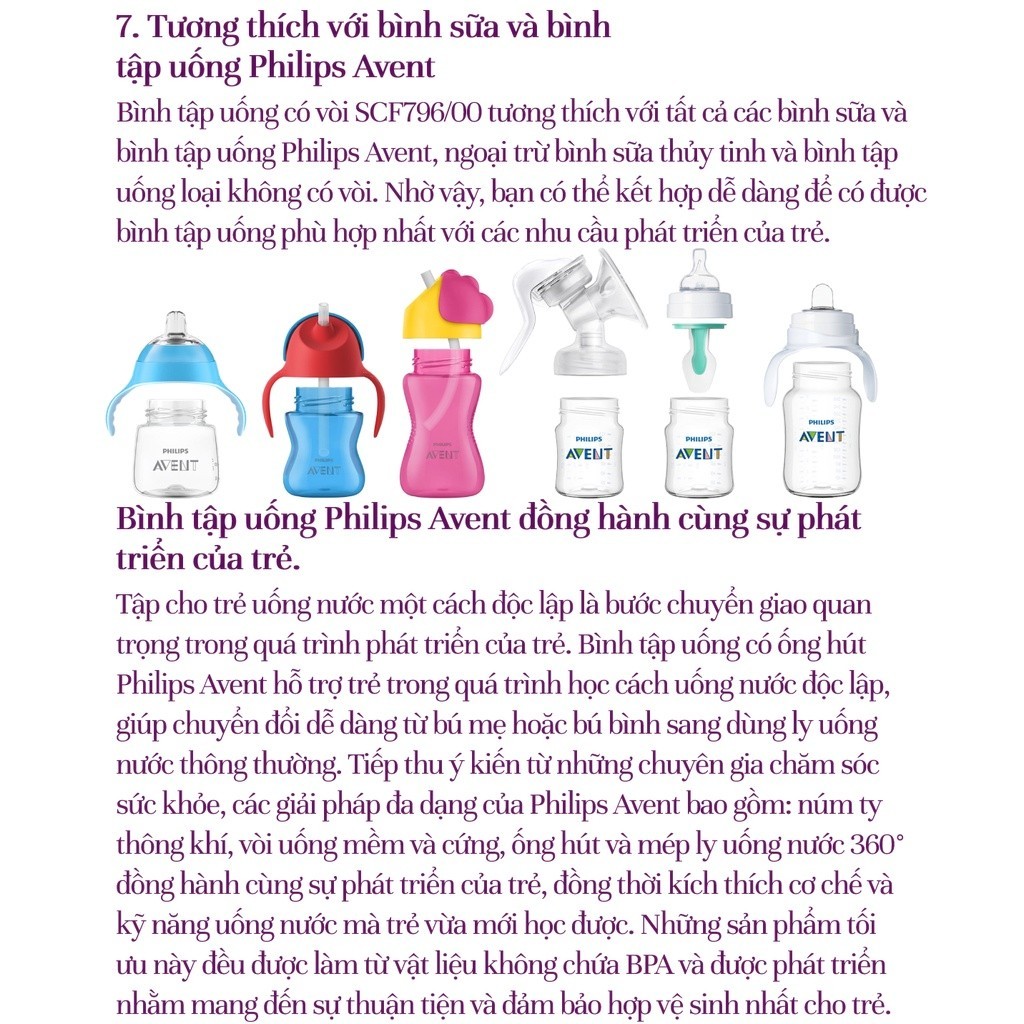 Mô tả Philips Avent Bình Tập Uống Có Ống Hút Cho Bé 9 Tháng Tuổi 200ml - 6