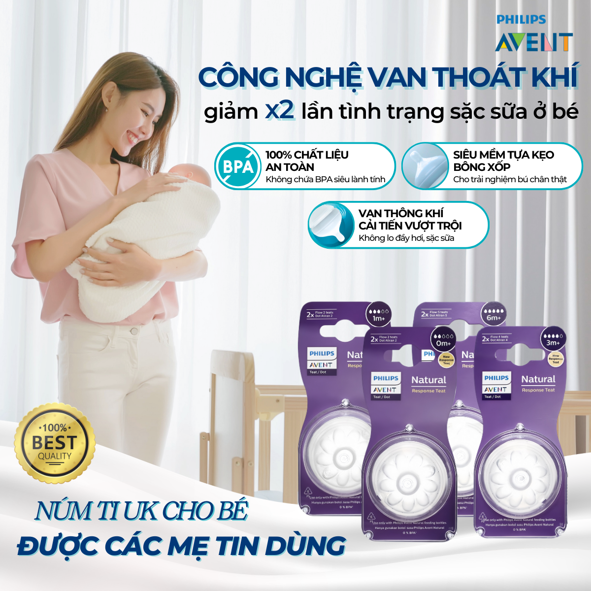 Núm ti Philips Avent Natural mô phỏng tự nhiên