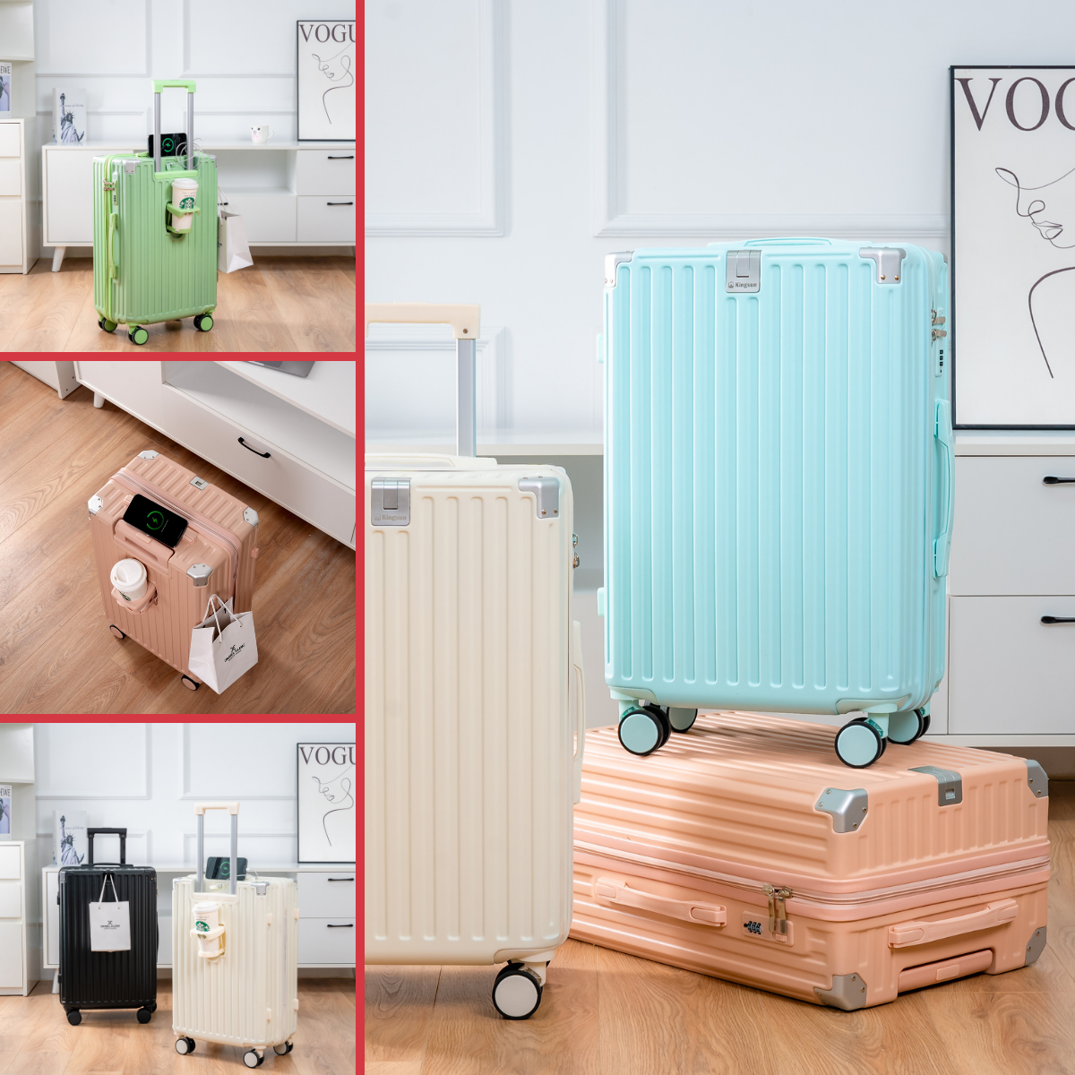 Mô tả Vali kéo Siêu To Có Cốc Đựng Nước, Sạc Điện Thoại Size 28 302/309, Vali kéo du lịch Kingsun Size 28 Cao Cấp - 1