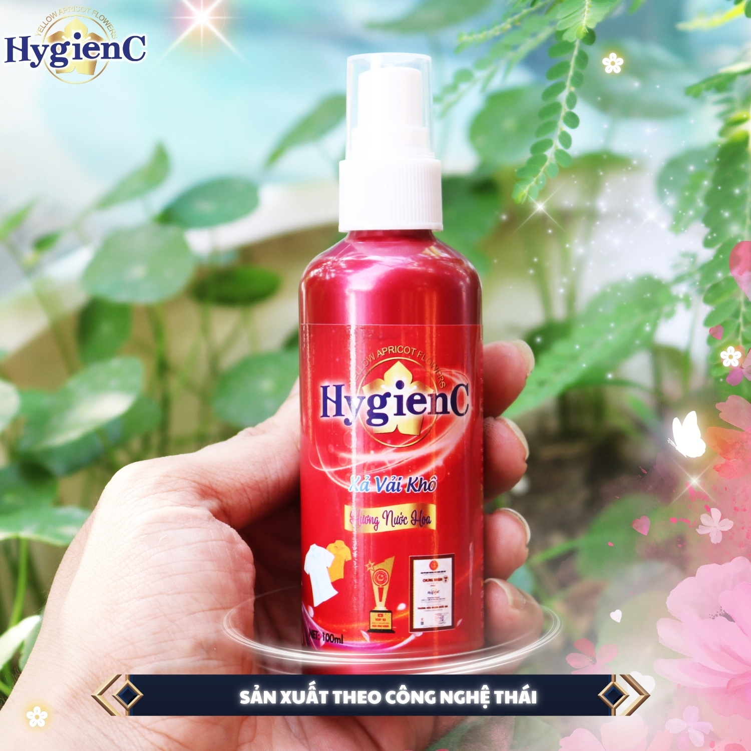 Mô tả Combo 2 chai nước xả vải khô HygienC dạng xịt - Dung tích 100ml - 2