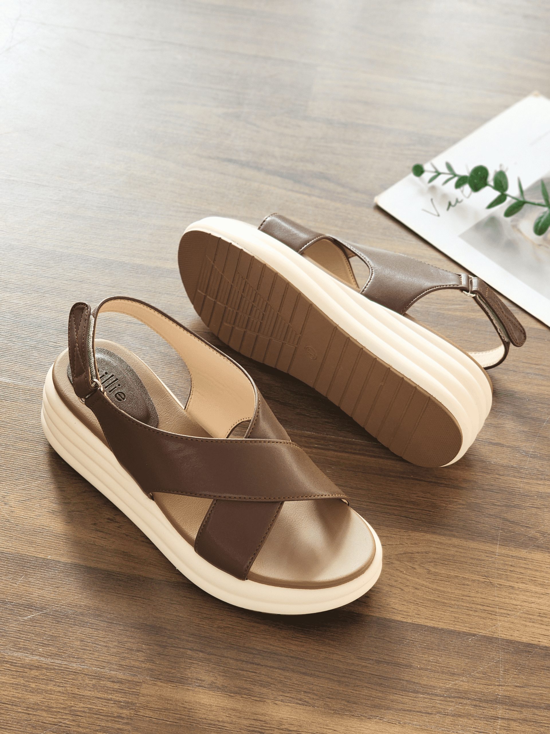 Mô tả Giày Sandal Bánh Mì Nữ Cillie Đế Cao Mềm 5cm Không Đau Chân Quai Chéo SD30 - 3