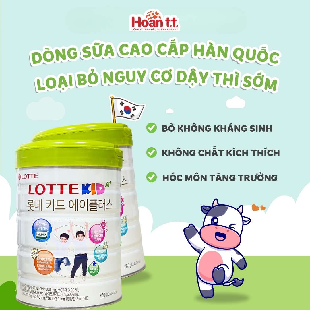 Mô tả Sữa Bò Lotte Kid A+ Phát Triển Chiều Cao Cho Bé - Sữa Bò Bổ Sung Canxi Tăng Cao - Giúp Ổn Định Hệ Tiêu Hóa Của Bé 054 - 1