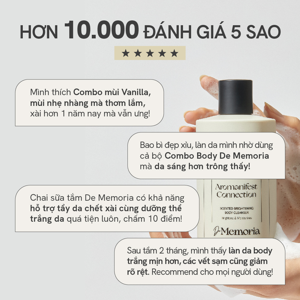 Mô tả Sữa Tắm Và Dưỡng Thể Trắng Da Hương Nước Hoa Thư Giãn De Memoria 300ml/chai - 5