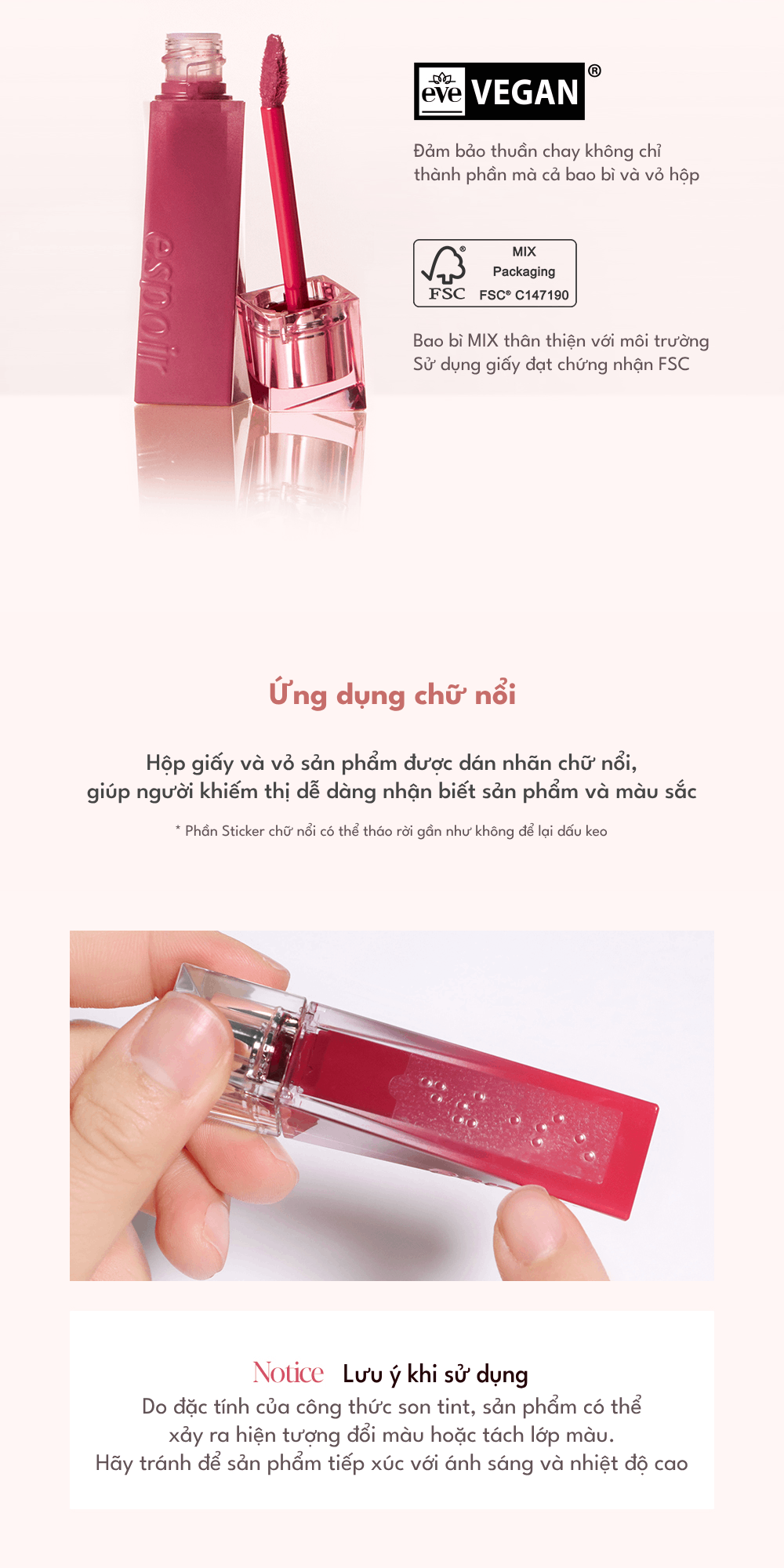 Mô tả Son Tint Bóng Espoir Couture Lip Tint Glaze 5.5g - 12