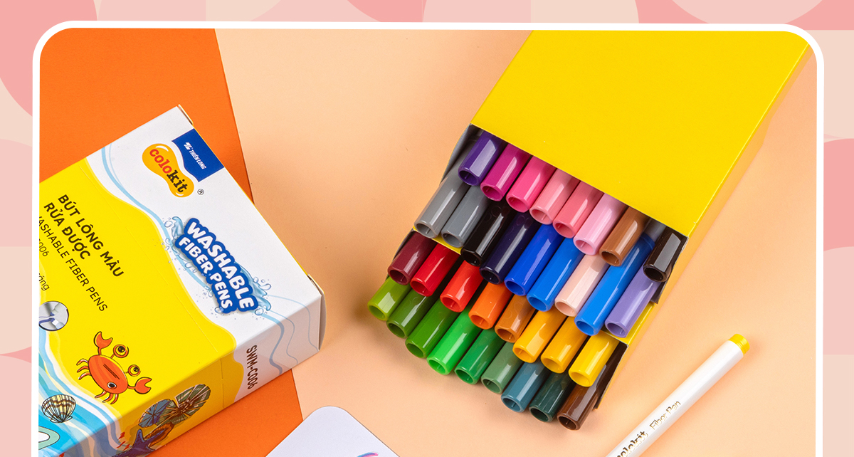 Mô tả Bút lông màu Fiber Pen Thiên Long 20/36 màu - Bút lông màu Thiên Long Colokit nét mảnh nét to - 9