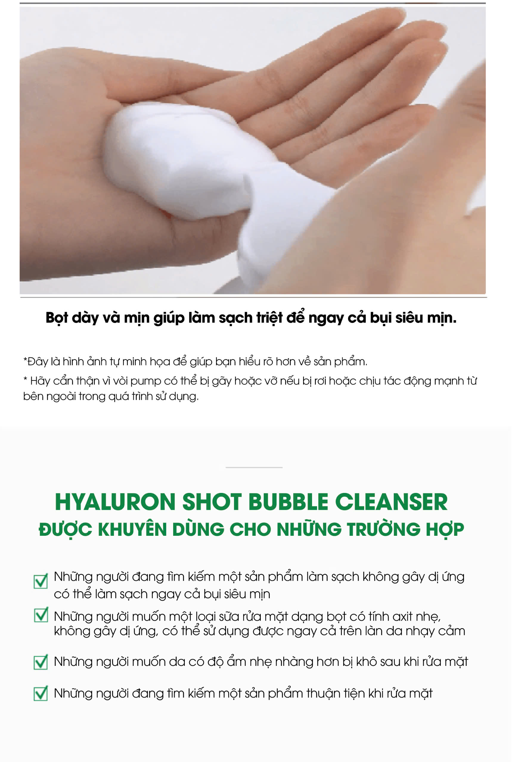 Mô tả Sữa Rửa Mặt Tạo Bọt AMPLE:N Hyaluron Shot Bubble Cleanser 450ml - 7