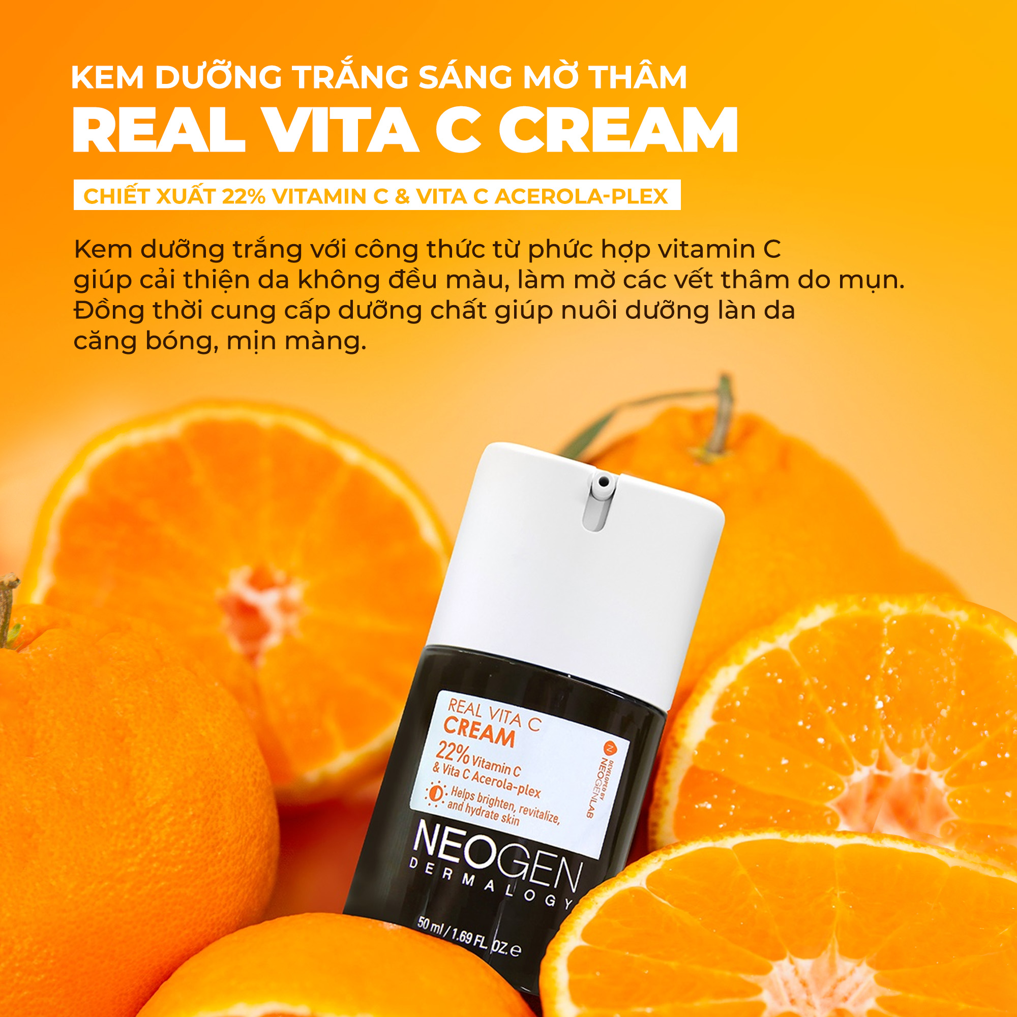 Mô tả Bộ Sản Phẩm Serum & Kem Dưỡng Vitamin C 22% Mờ Thâm Dưỡng Trắng Da Neogen Dermalogy Real Vita C - 3