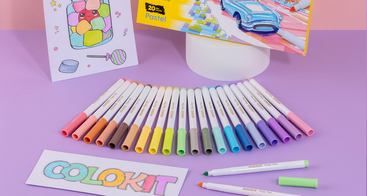 Mô tả Bút lông màu Fiber Pen 20 màu Pastel Thiên Long Colokit SWM-C008 - Bút lông màu, bút dạ, bút highlight rửa được an toàn - 1