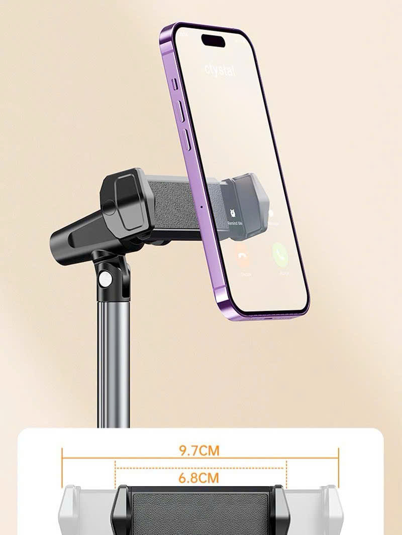 Mô tả Giá Đỡ Điện Thoại T10 Để Bàn, Chân Đỡ Livestream Bằng Kim Loại Quay 360 Độ Tùy Chỉnh Chiều Cao Góc Quay - HOLOCOM - 3