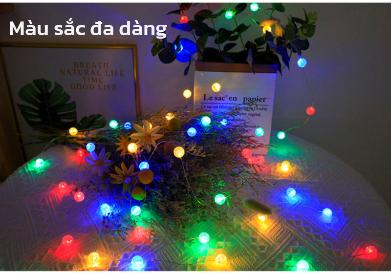 Mô tả Dây Đèn Led Trang Trí 5M 10M MODI SOLAR Pha Lê Cắm Điện Không Thấm Nước - 5