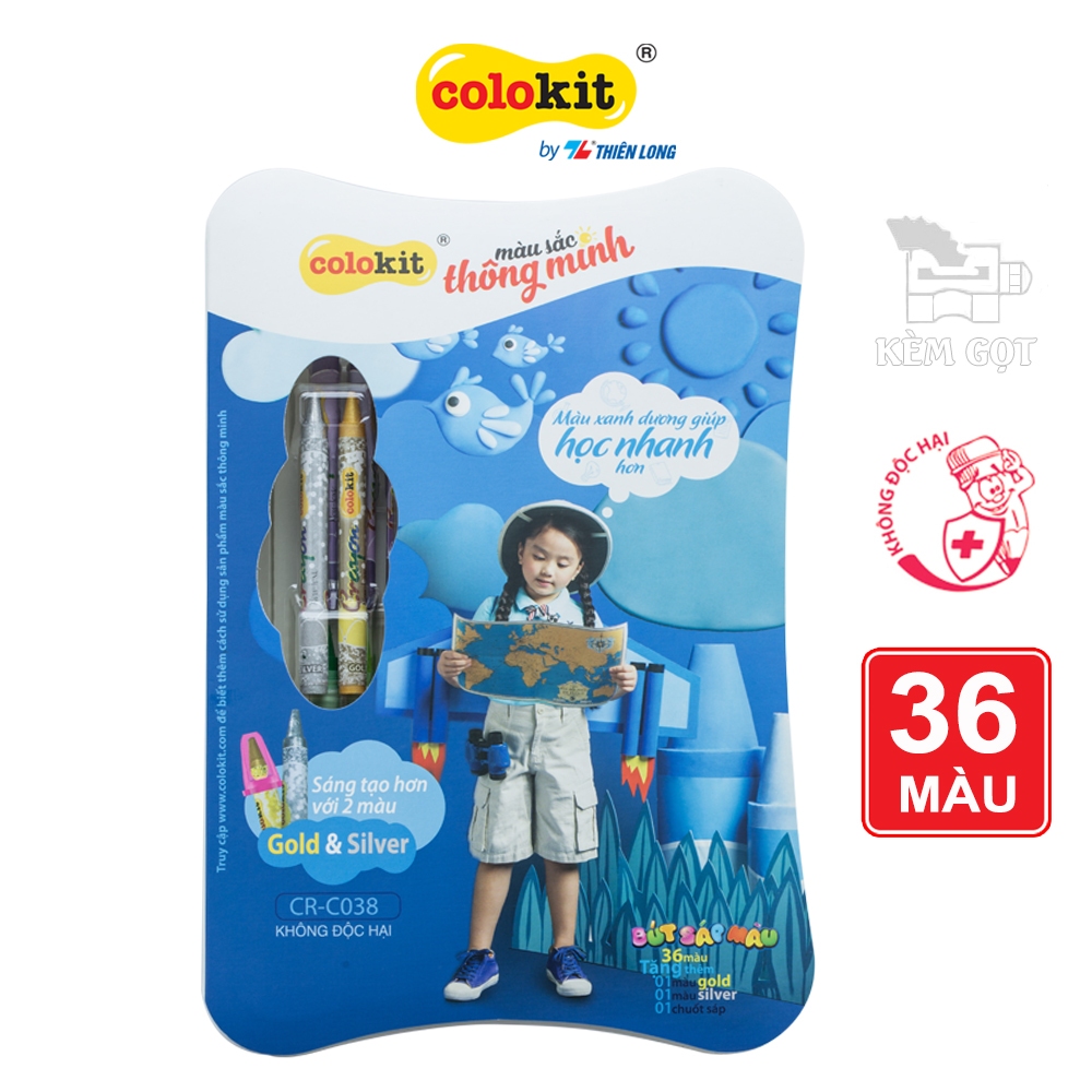 Sáp màu Thiên Long Colokit 10/12/16/18/24/36 màu mịn tươi sáng, đa dạng ...