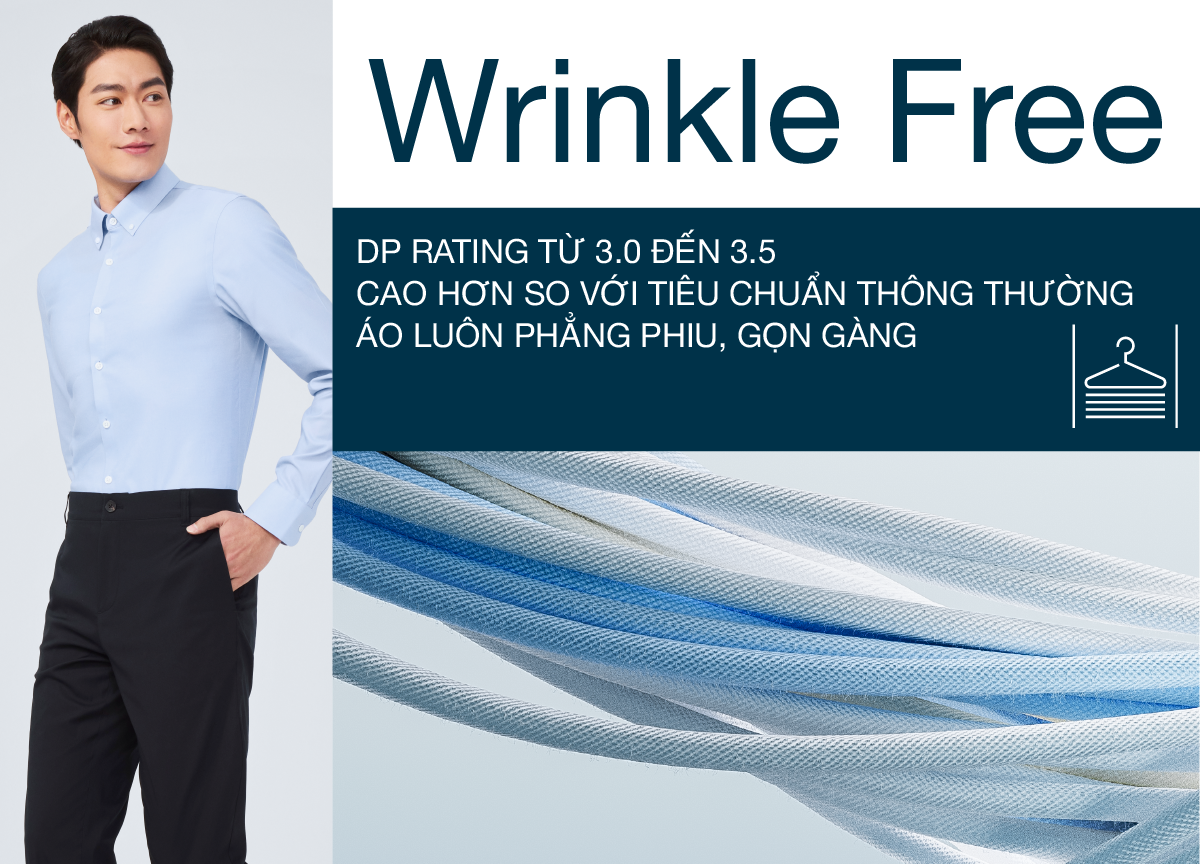 Mô tả Áo sơ mi nam tay dài DETERMINANT 100% cotton siêu dài - công nghệ Visdry, chống nhăn -  SS01 - màu xanh - 5