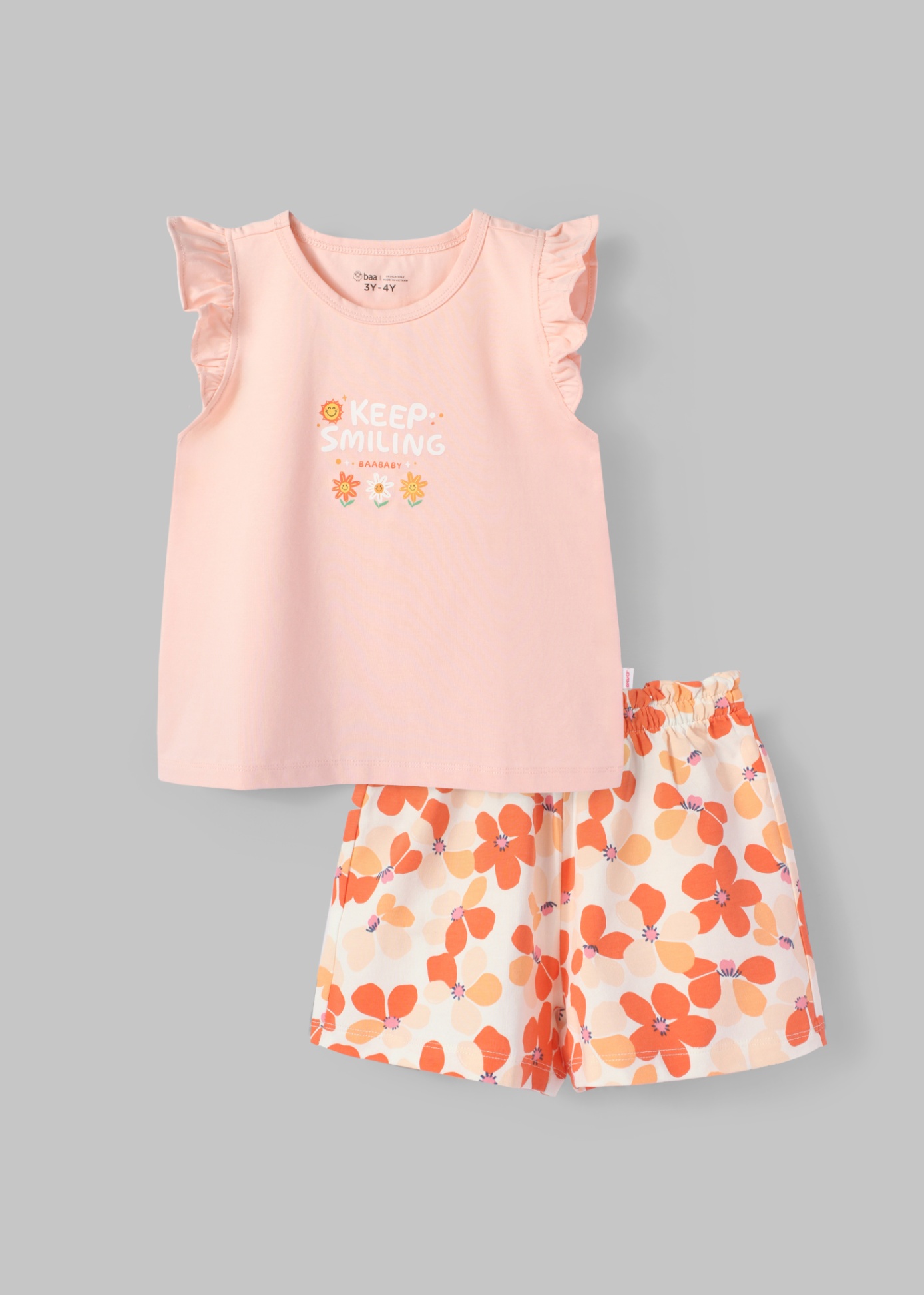 Mô tả Đồ Bộ  Bé Gái Cotton Mềm Mịn, Thoáng Mát  (1-10 Tuổi) BaaBaby B-GC-DB04N - 1