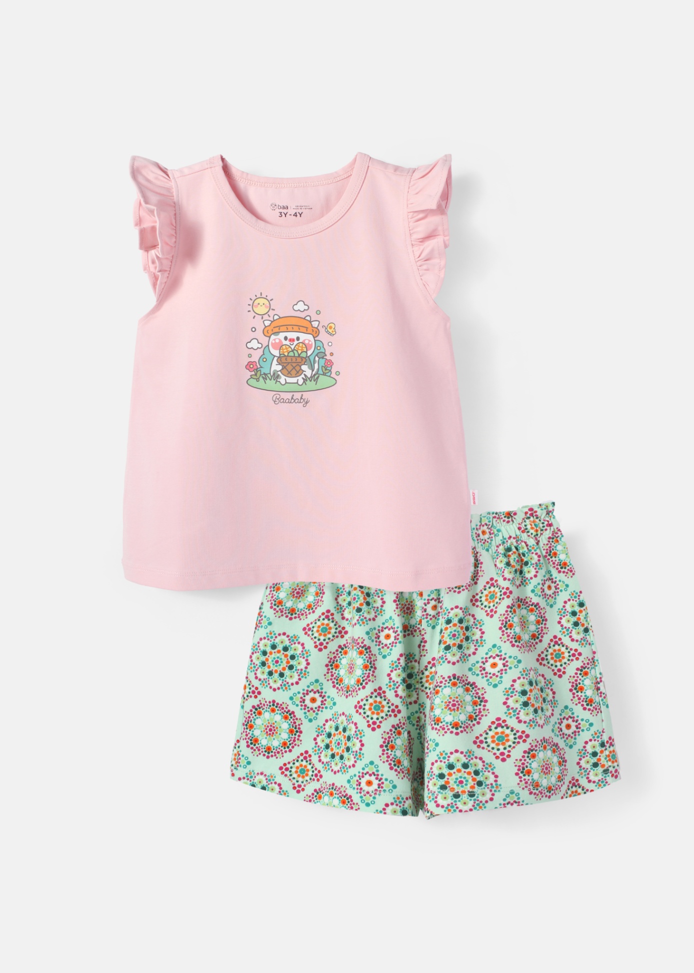 Mô tả Đồ Bộ  Bé Gái Cotton Mềm Mịn, Thoáng Mát  (1-10 Tuổi) BaaBaby B-GC-DB04N - 2