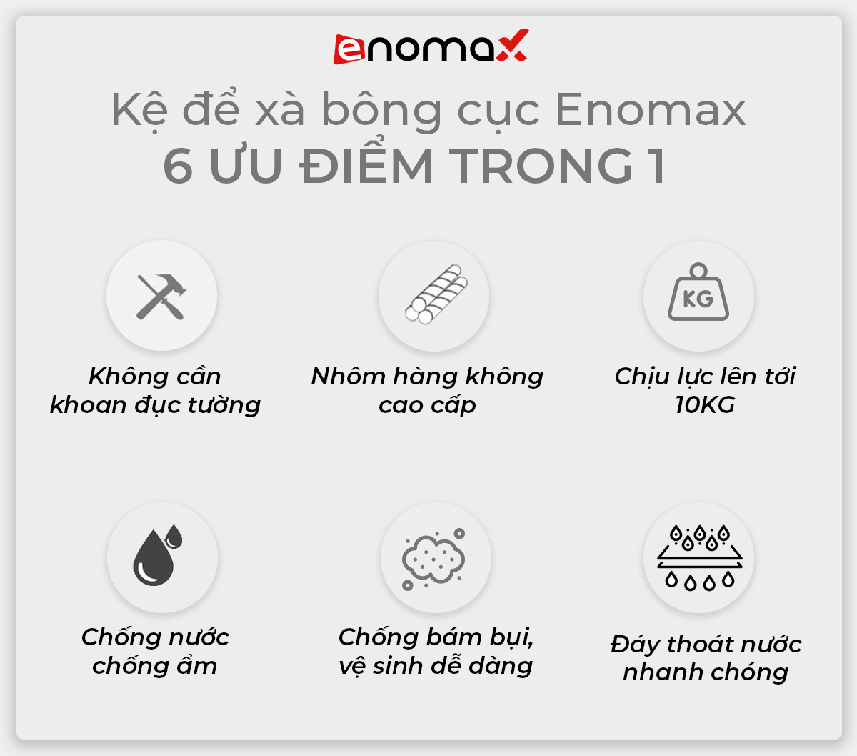 Chất liệu nhôm hàng không Khay xà phòng Enomax