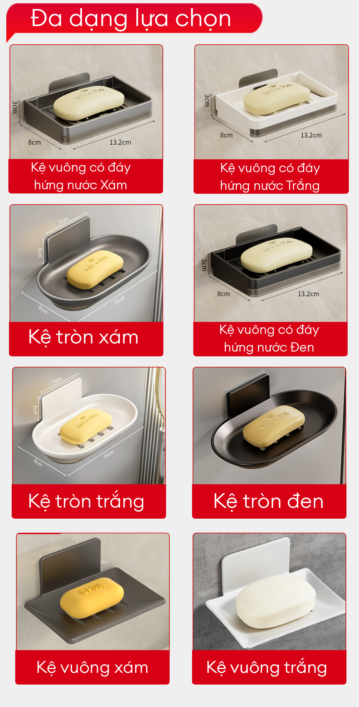 Kích thước Khay xà phòng Enomax