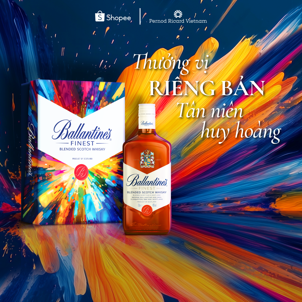 Mô tả Hộp Rượu Quà Tết 2025 Whisky Ballantines Finest Nồng Độ Alc 40% 700ml  Kèm Hộp và Túi Giấy - 1