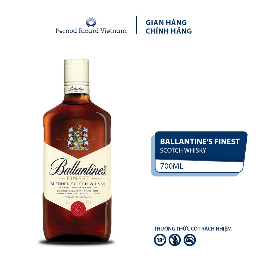 Mô tả Rượu Whisky Ballantines Finest Nồng Độ Alc 40% 700ml 40% KHÔNG KÈM HỘP - 1