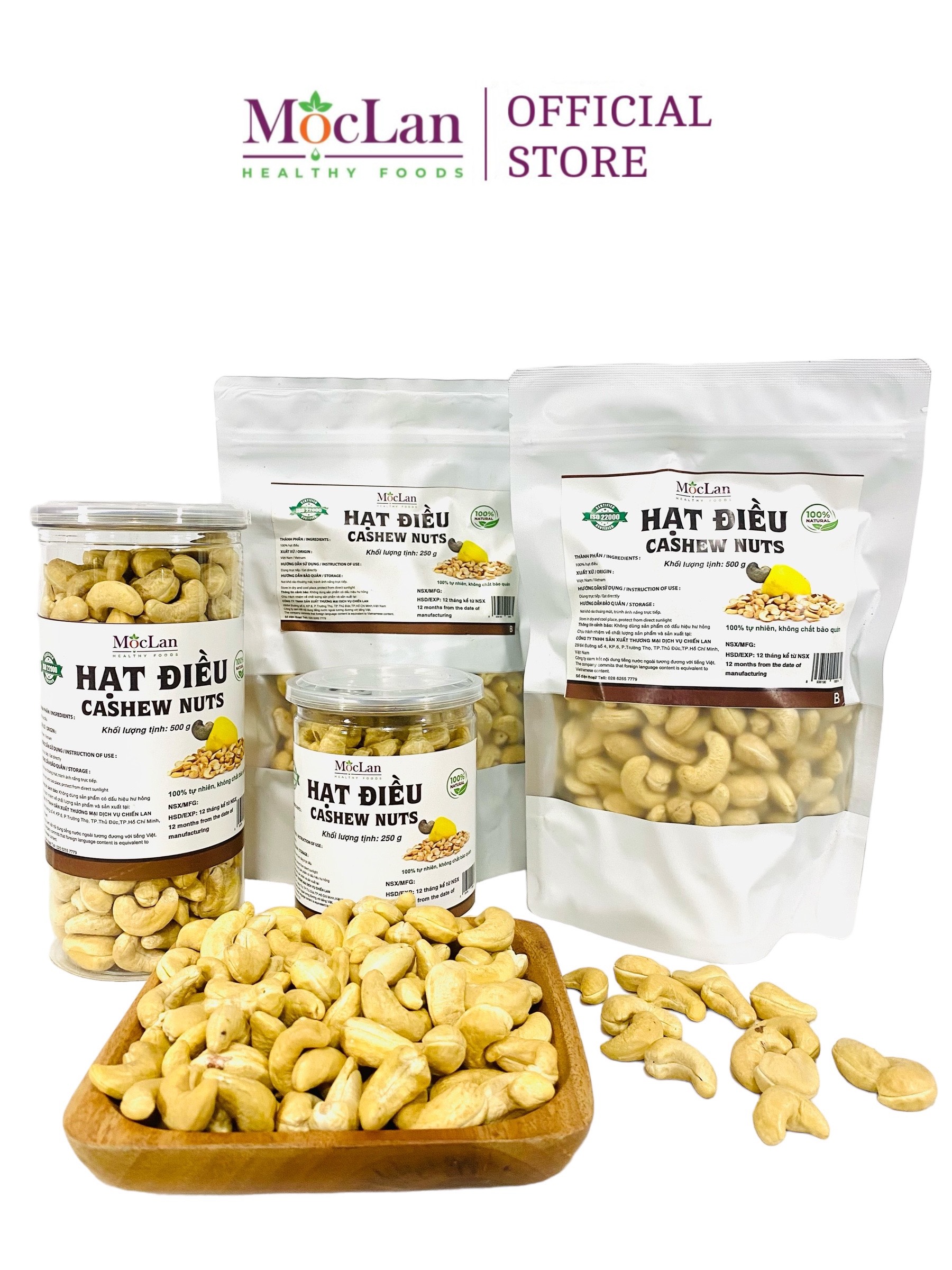 Mô tả Hạt điều tách vỏ sấy giòn, nguyên hạt Bình Phước thơm ngon loại 1 MộcLan HEALTHY FOODS - 250G, 500G - 6