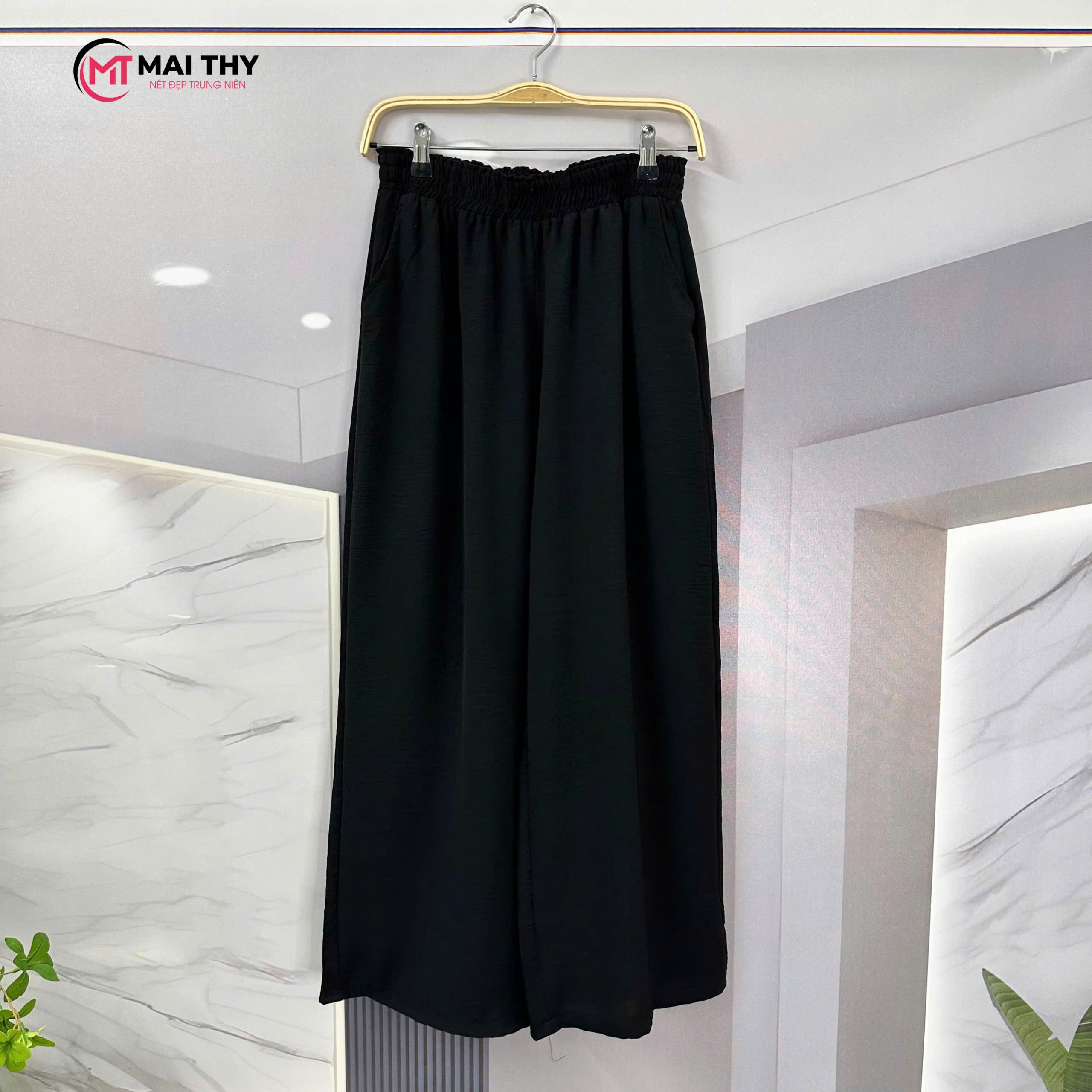 Mô tả Quần Trung Niên MAI THY Q019, Mẫu Form Suông Ống Rộng Bigsize Chất Đũi Sang Trọng | Đồ Trung Niên U40 - 1