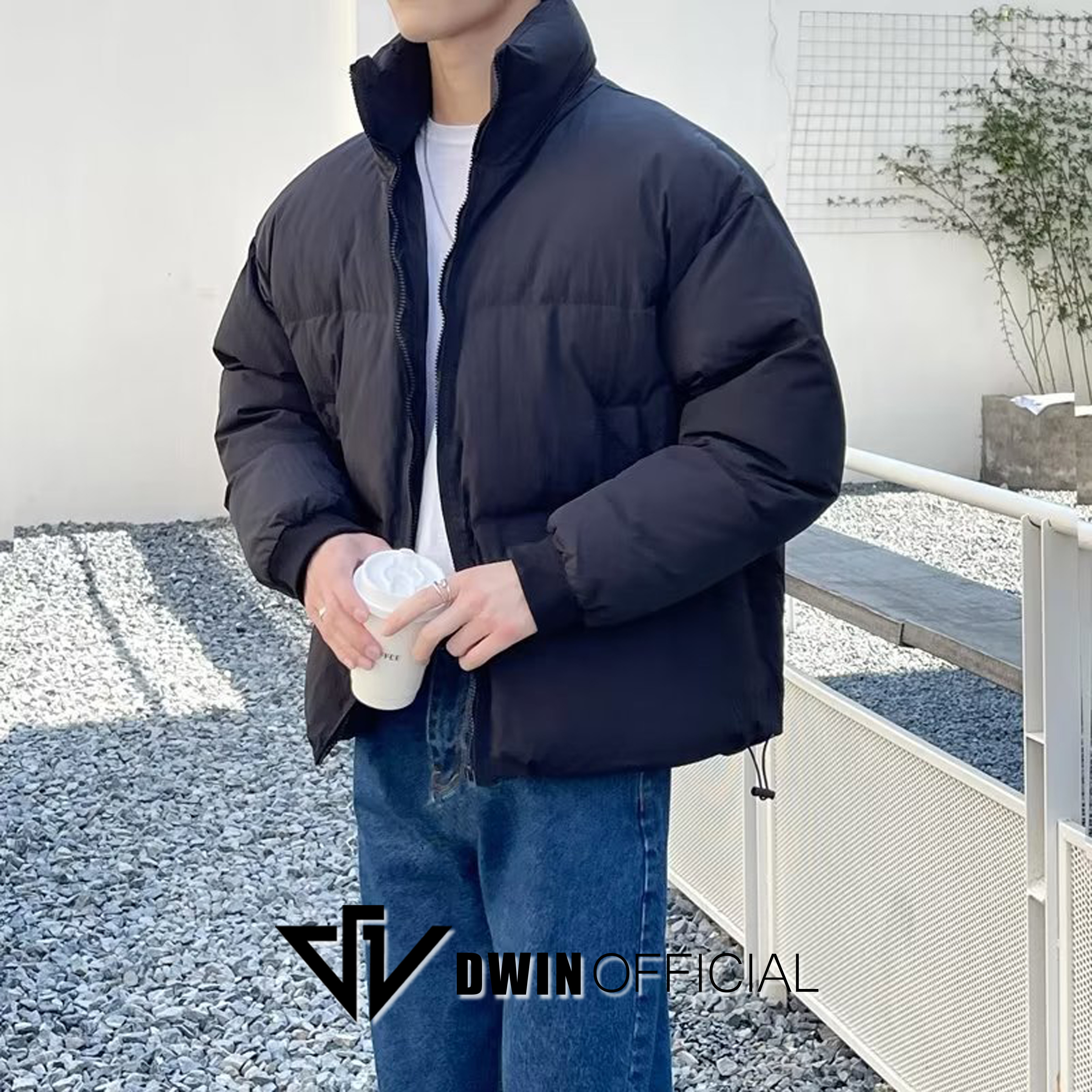 Mô tả Áo khoác phao boxy nam nữ DWIN local brand dáng lửng cổ cao unisex trần bông dày dặn siêu ấm - 3