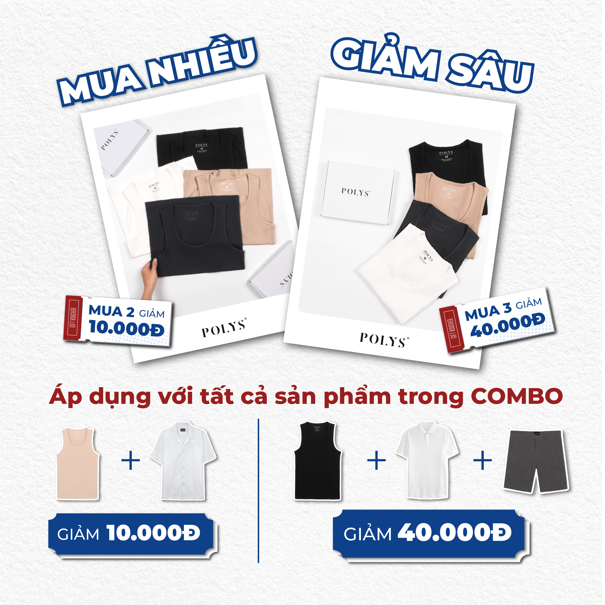 Mô tả Áo Ba Lỗ Thun Gân POLYS Fullbox Form Body, Vải Cotton Gân Dày Dặn, Co Giãn Và Thấm Hút Tốt. Áo 3 Lỗ - 3