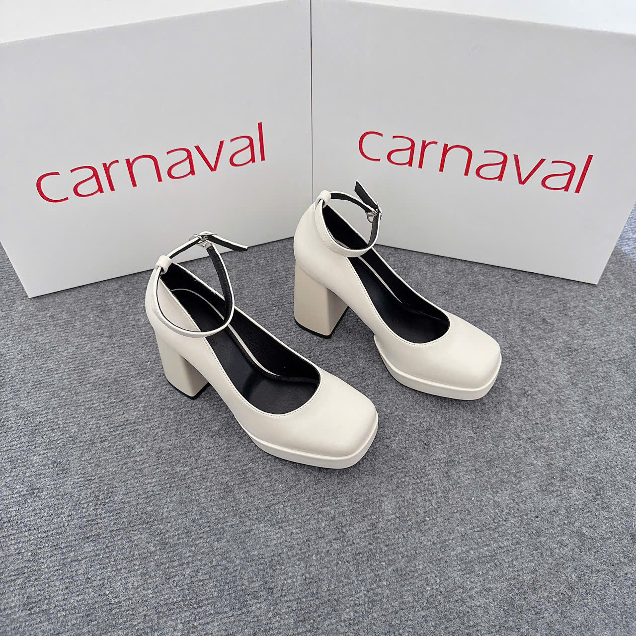 Mô tả Giày Cao Gót Đế Vuông Cao 9cm Carnaval Có Quai Mũi Vuông Sang Trọng, Qúy Phái - VS95 - 1