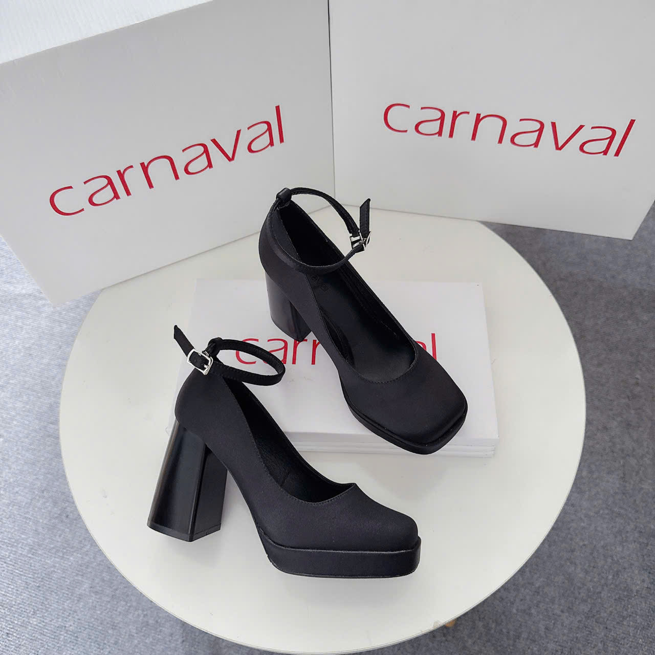 Mô tả Giày Cao Gót Đế Vuông Cao 9cm Carnaval Có Quai Mũi Vuông Sang Trọng, Qúy Phái - VS95 - 4