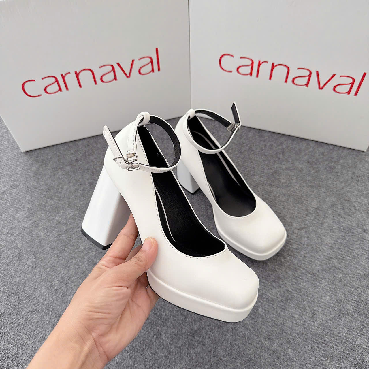 Mô tả Giày Cao Gót Đế Vuông Cao 9cm Carnaval Có Quai Mũi Vuông Sang Trọng, Qúy Phái - VS95 - 5
