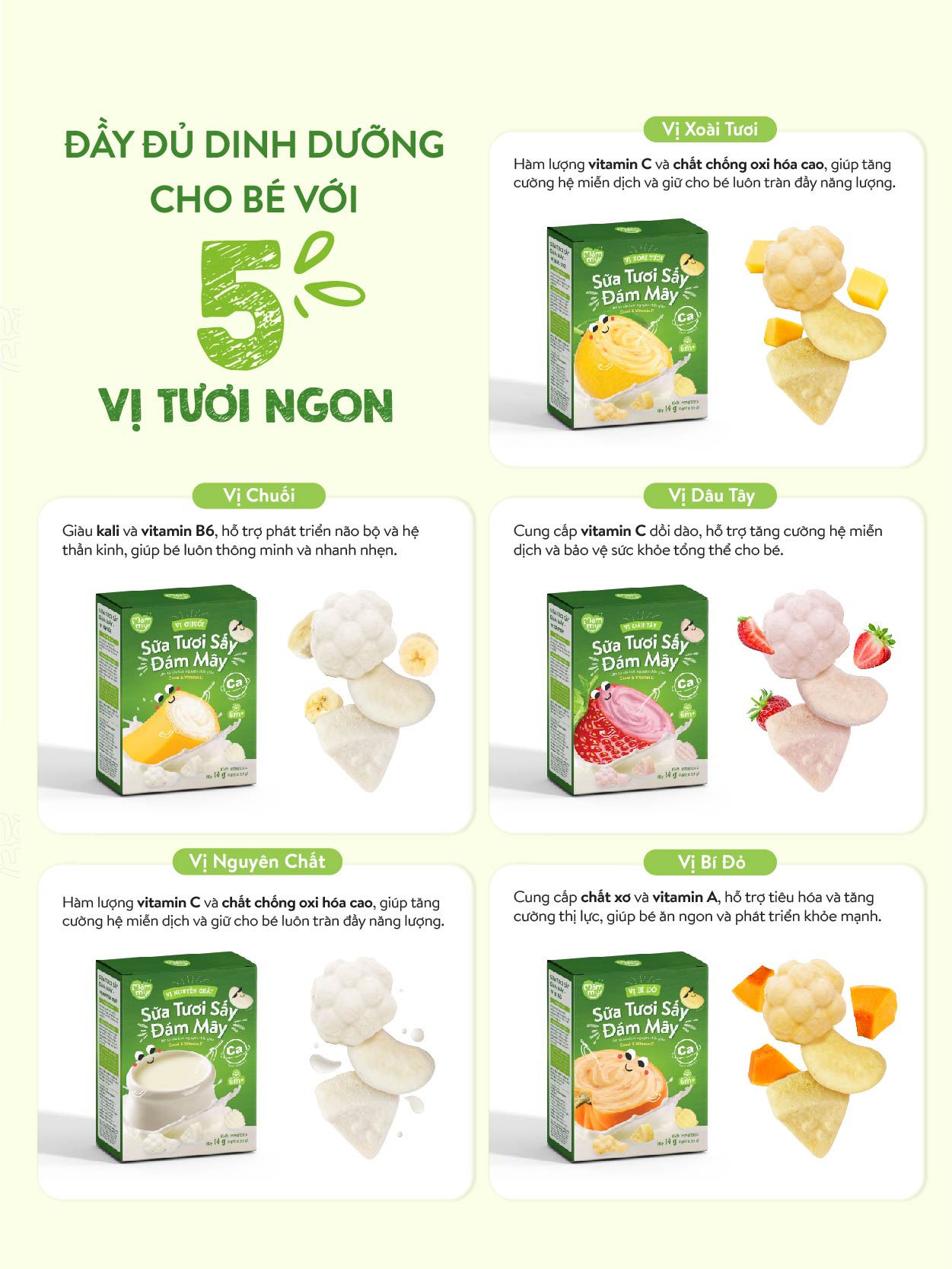 Sữa tươi sấy đám mây Mămmy vị dâu