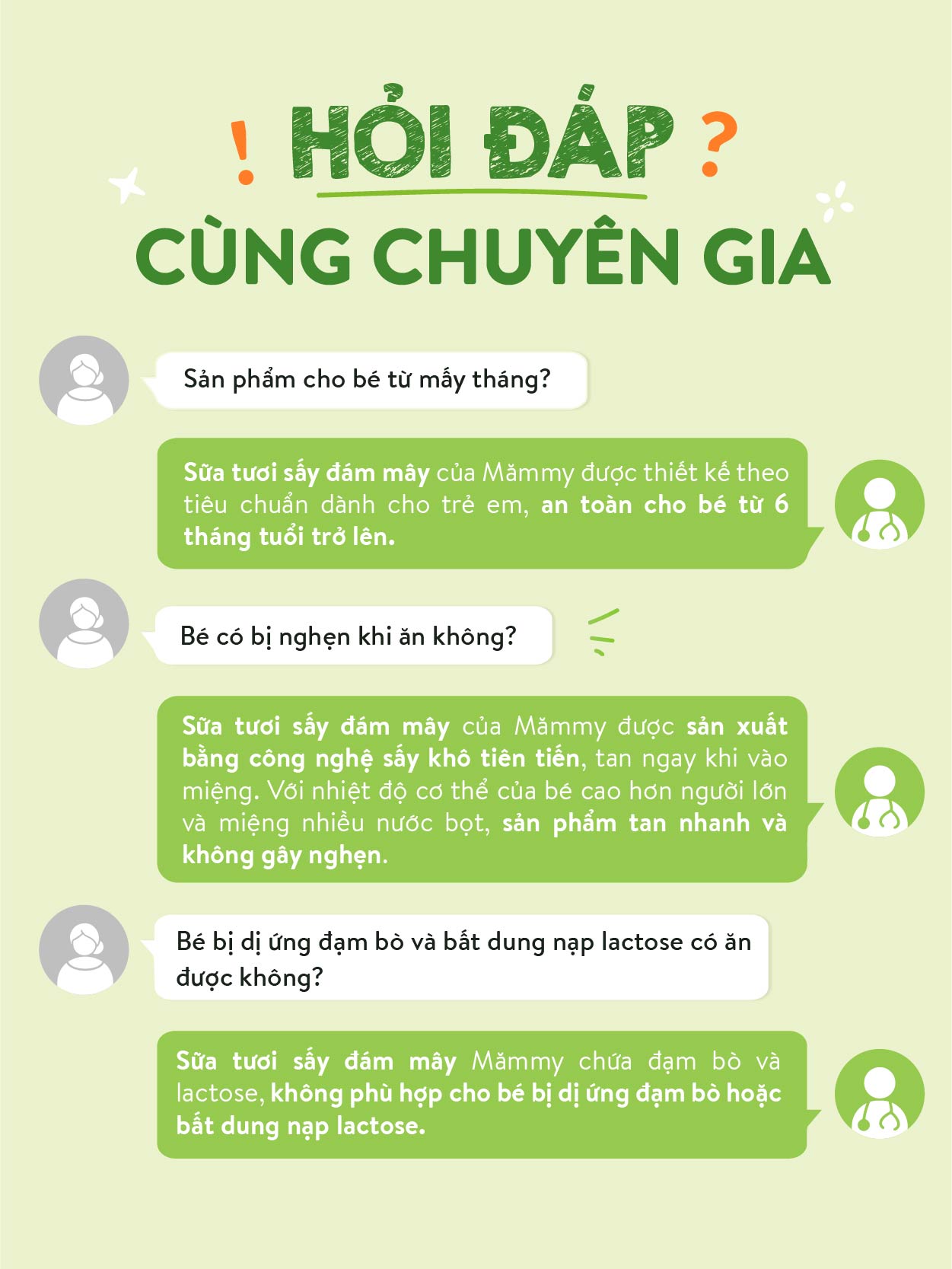Sữa tươi sấy đám mây Mămmy cho bé 6 tháng