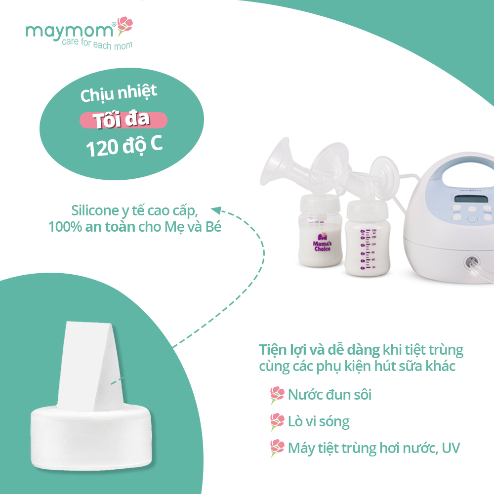 Mô tả Van chân không máy hút sữa, sản xuất bởi Maymom | Tương thích máy Spectra, Unimom, Avent - 4