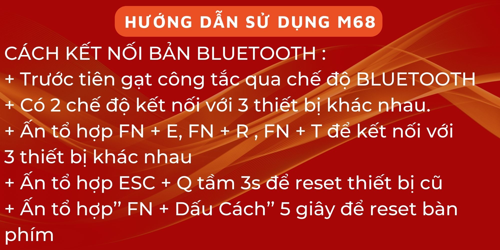 Mô tả Bàn Phím Không Dây Ziyou FreeWolf M68 Bluetooth 5.3 Kết Nối Đa Năng Led Pro Pin Sạc - 3