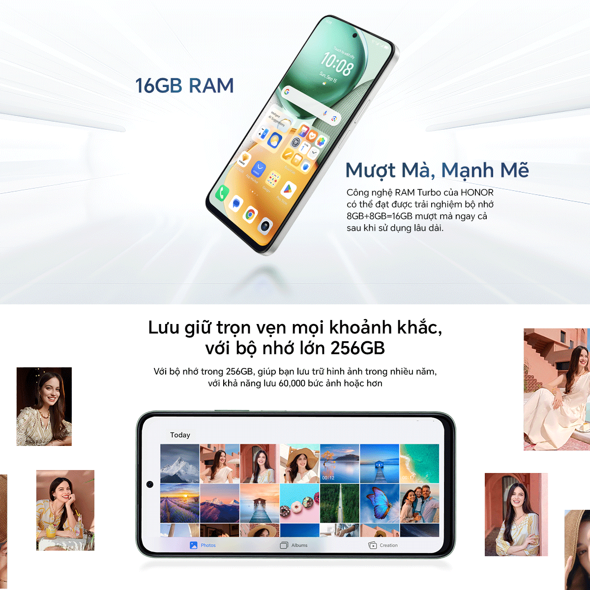 Mô tả Điện thoại di động HONOR X7c 8GB + 256GB | Pin 6000mAh | Camera 108MP| Loa kép | Kháng nước IP64 - 2