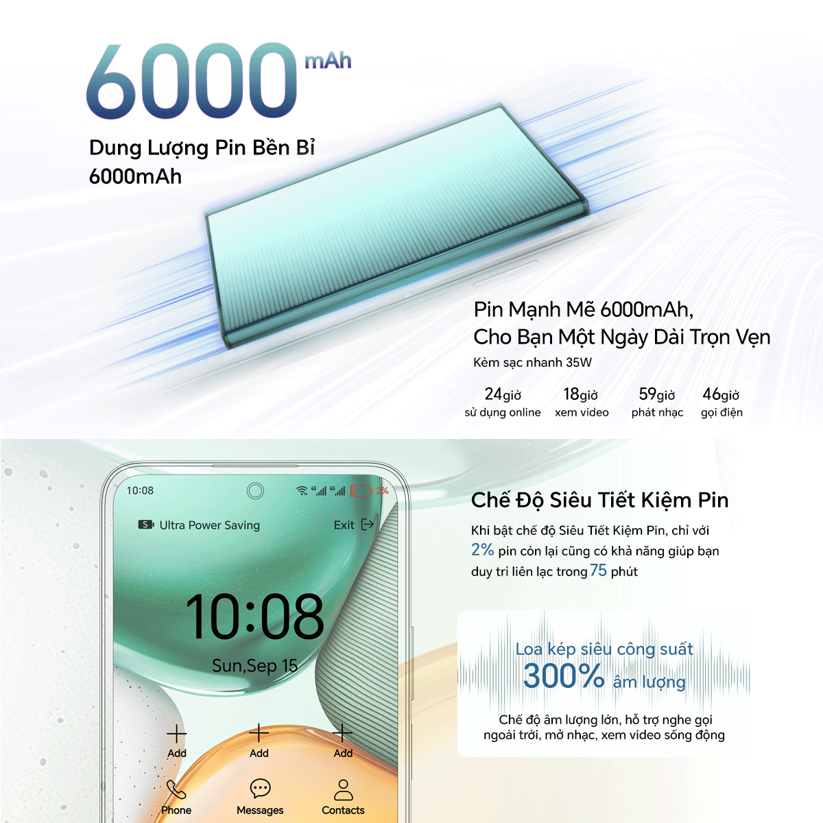 Mô tả Điện thoại di động HONOR X7c 8GB + 256GB | Pin 6000mAh | Camera 108MP| Loa kép | Kháng nước IP64 - 3