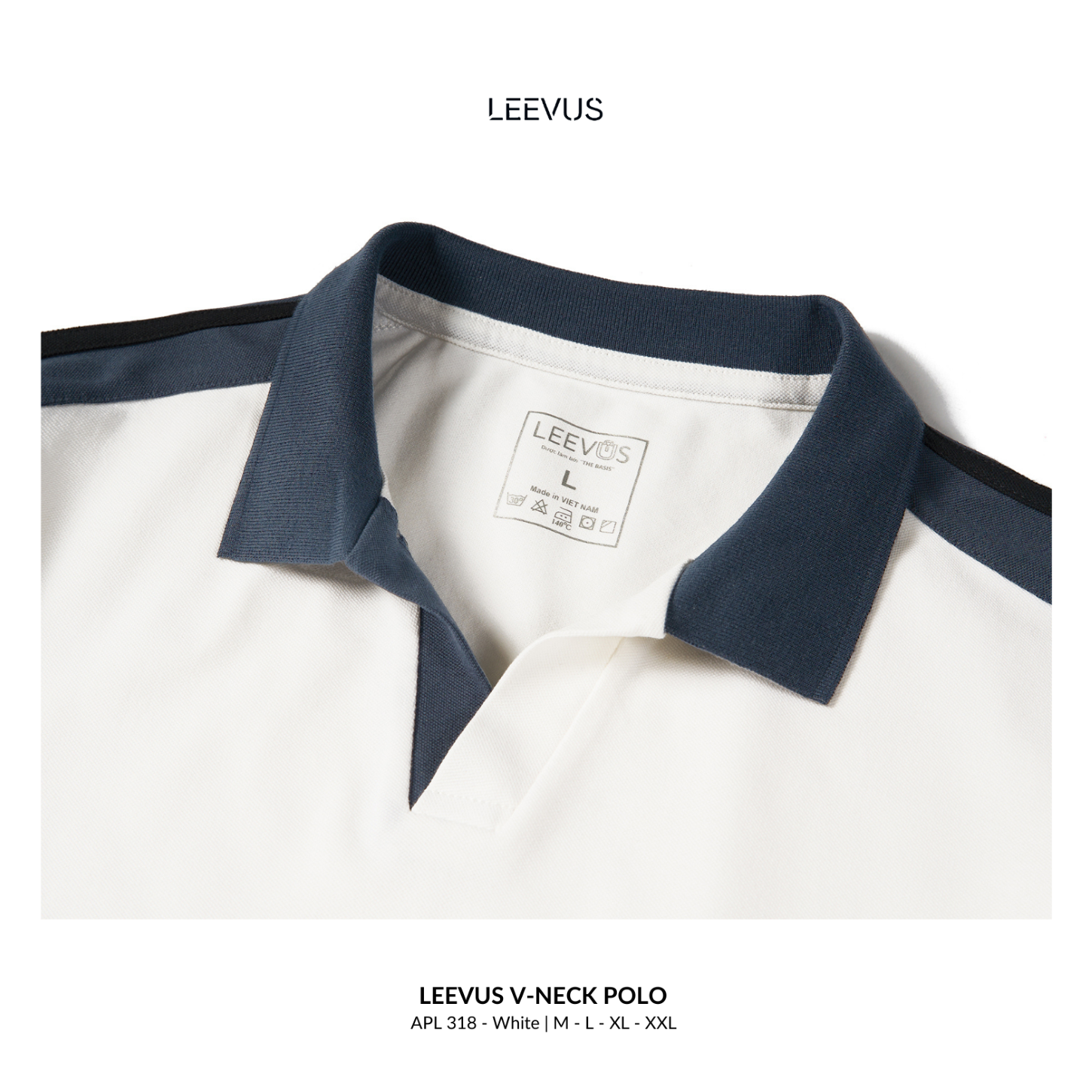 Mô tả Áo Polo nam V-NECK LEEVUS phối bo, vải CVC cá sấu, form regular APL318 - 5