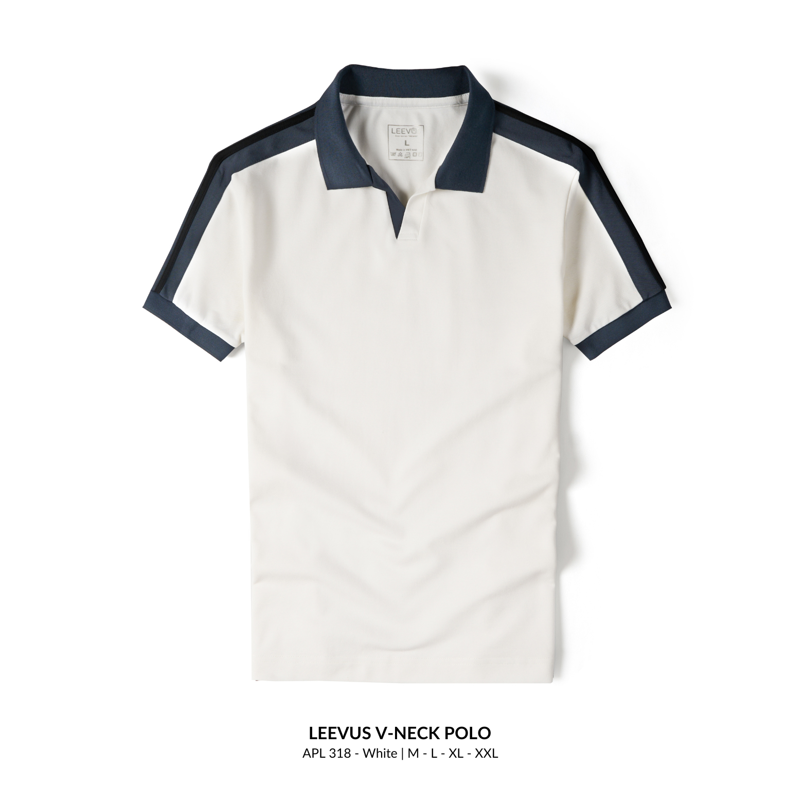 Mô tả Áo Polo nam V-NECK LEEVUS phối bo, vải CVC cá sấu, form regular APL318 - 8
