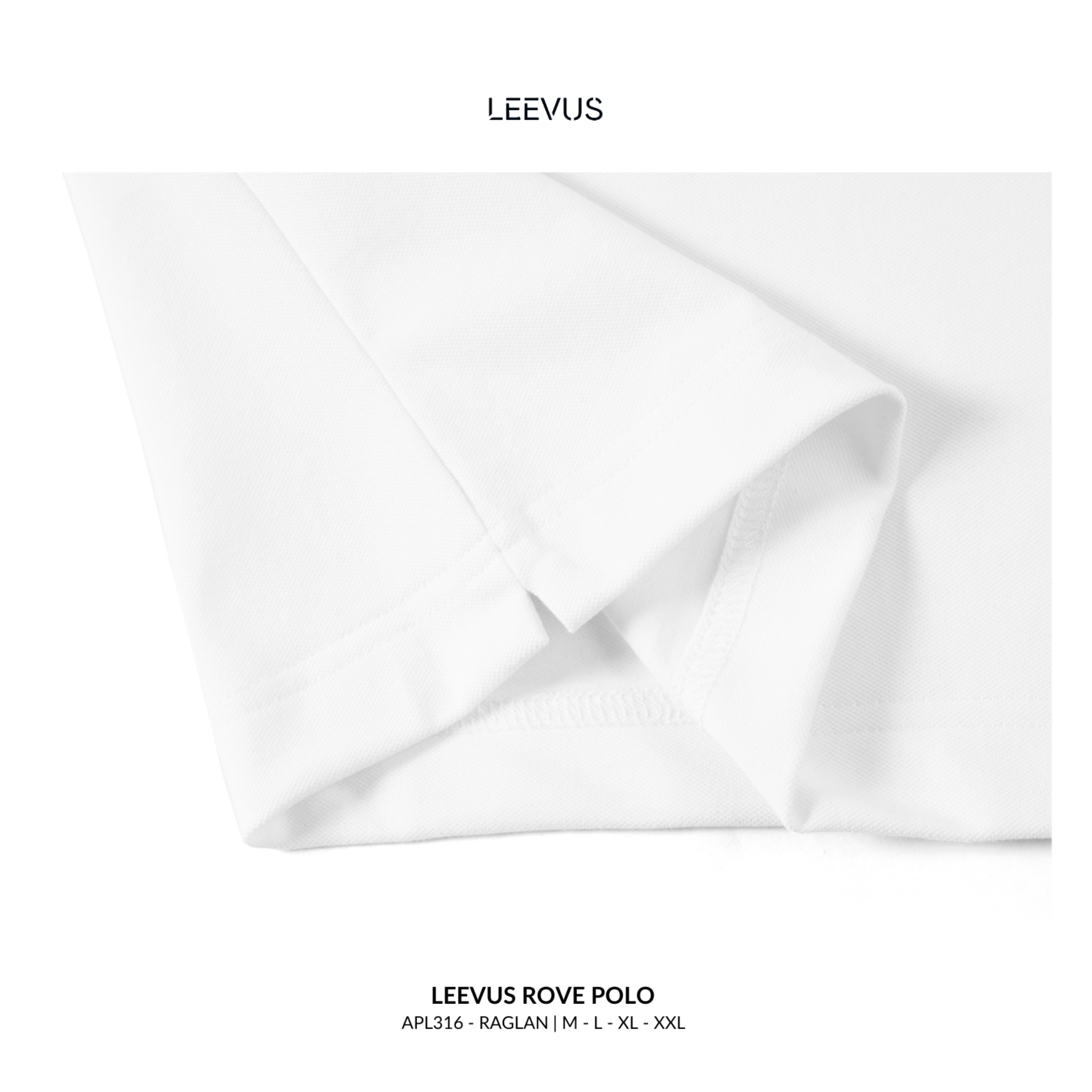 Mô tả Áo Polo nam ROVE LEEVUS màu trắng phối raglan đen xanh, CVC cá sấu, form regular APL316 - 7