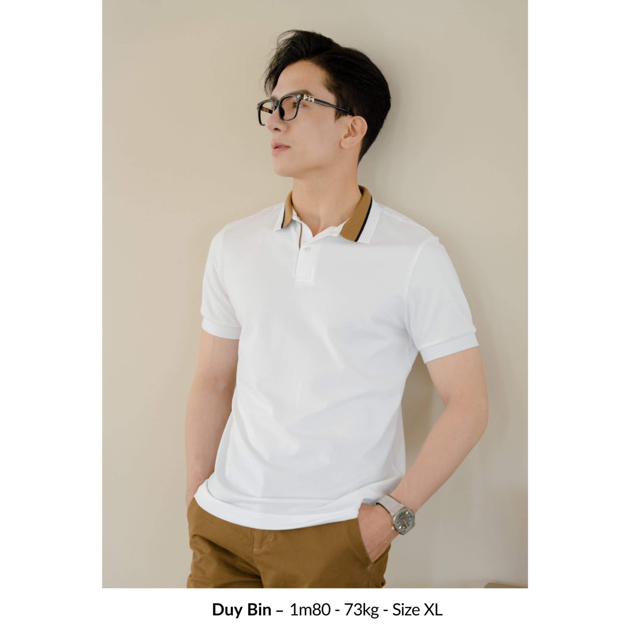 Mô tả Áo Polo nam BLOCK COLLAR-RIB LEEVUS phối bo, vải CVC cá sấu, form regular APL311 - 3