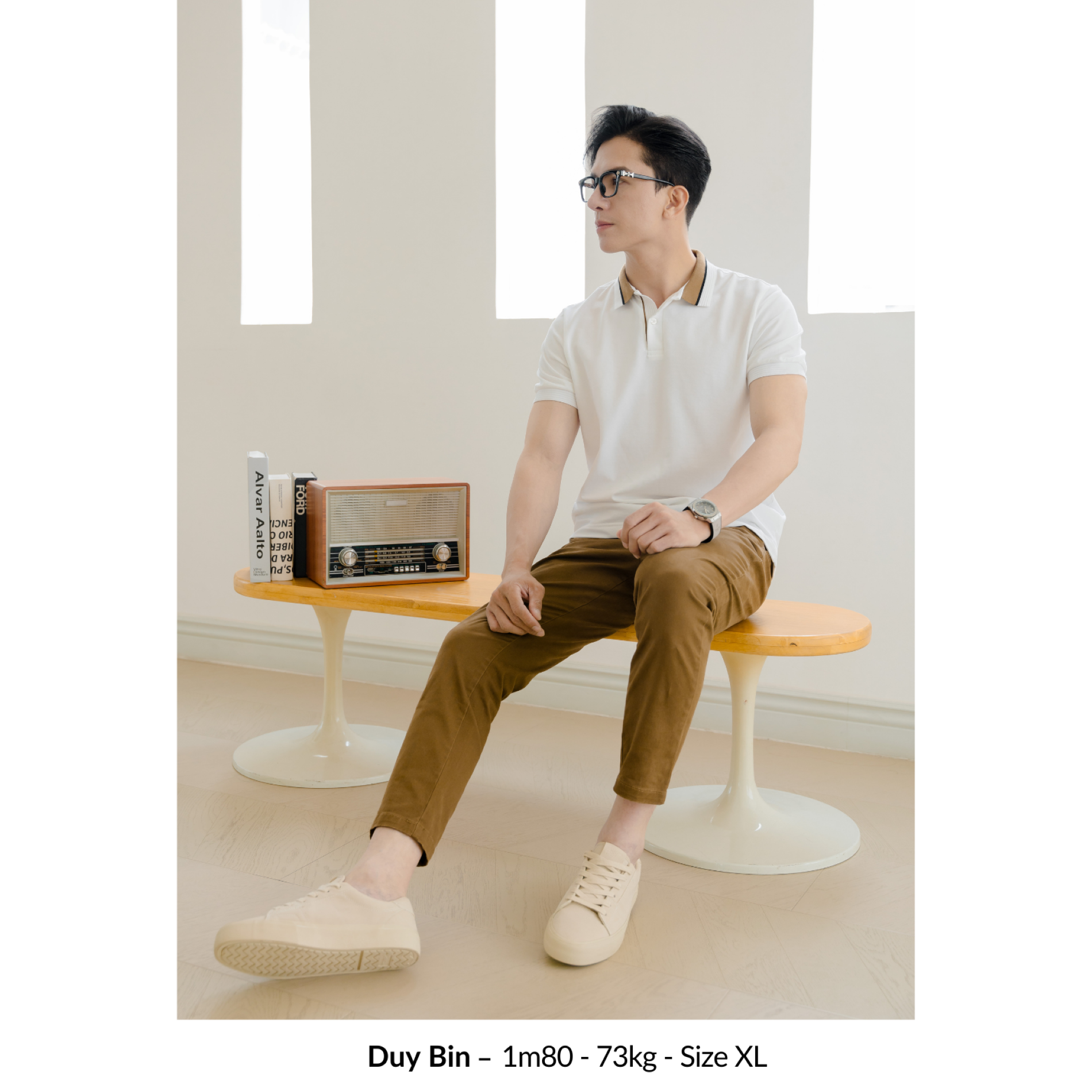 Mô tả Áo Polo nam BLOCK COLLAR-RIB LEEVUS phối bo, vải CVC cá sấu, form regular APL311 - 4