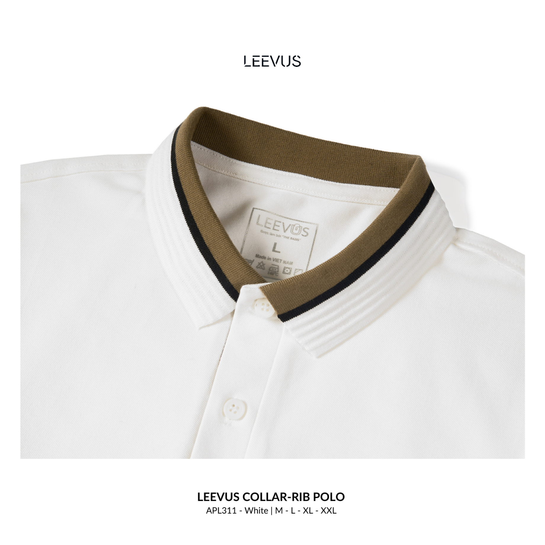 Mô tả Áo Polo nam BLOCK COLLAR-RIB LEEVUS phối bo, vải CVC cá sấu, form regular APL311 - 5