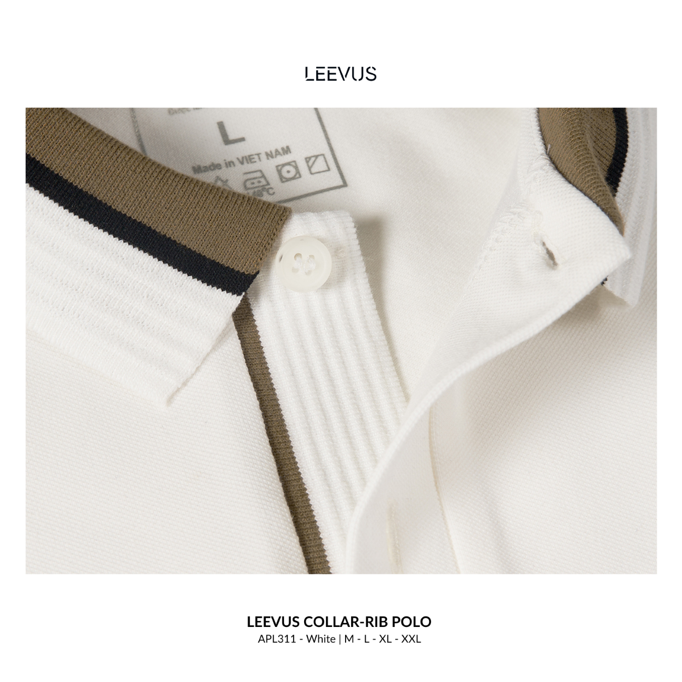 Mô tả Áo Polo nam BLOCK COLLAR-RIB LEEVUS phối bo, vải CVC cá sấu, form regular APL311 - 6