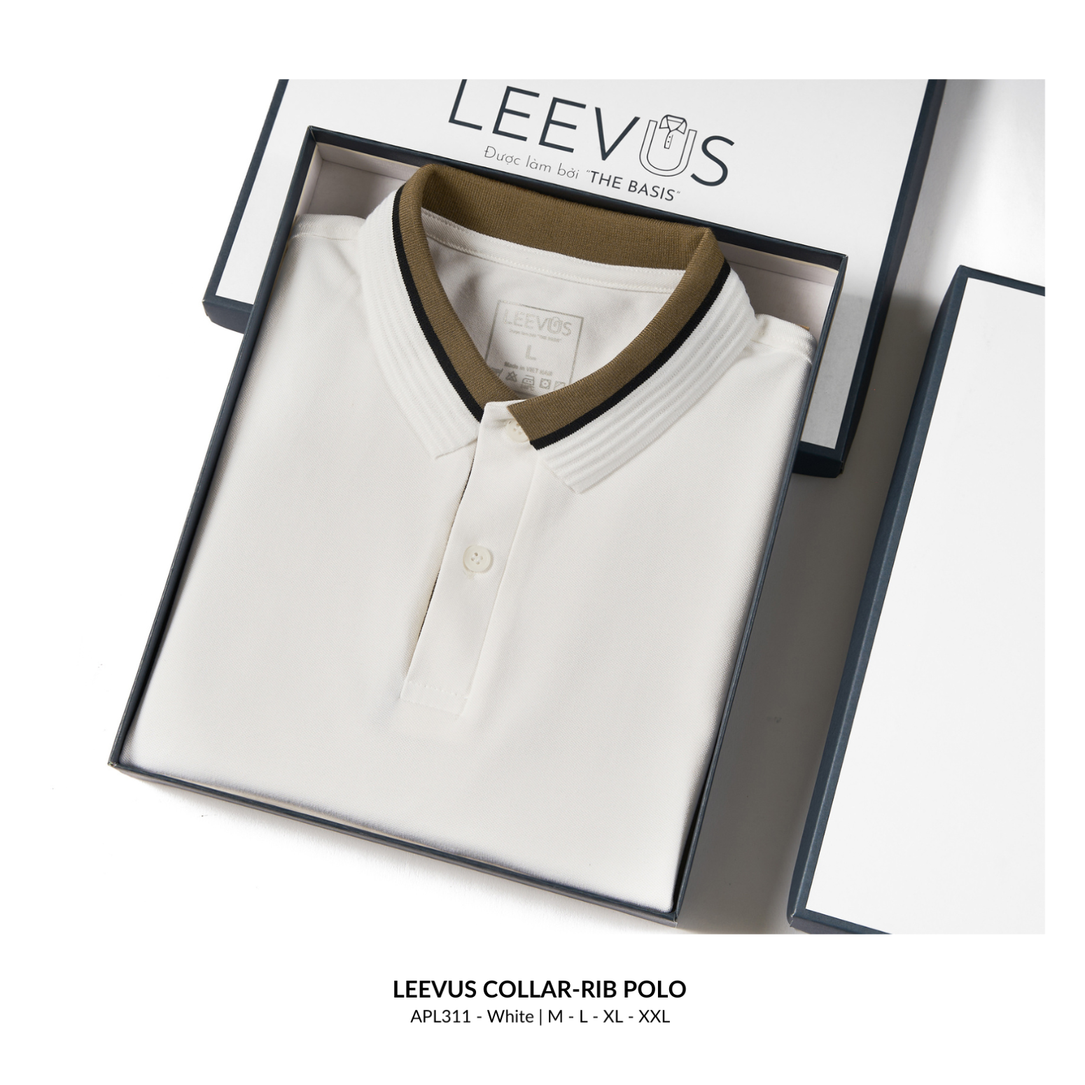 Mô tả Áo Polo nam BLOCK COLLAR-RIB LEEVUS phối bo, vải CVC cá sấu, form regular APL311 - 8