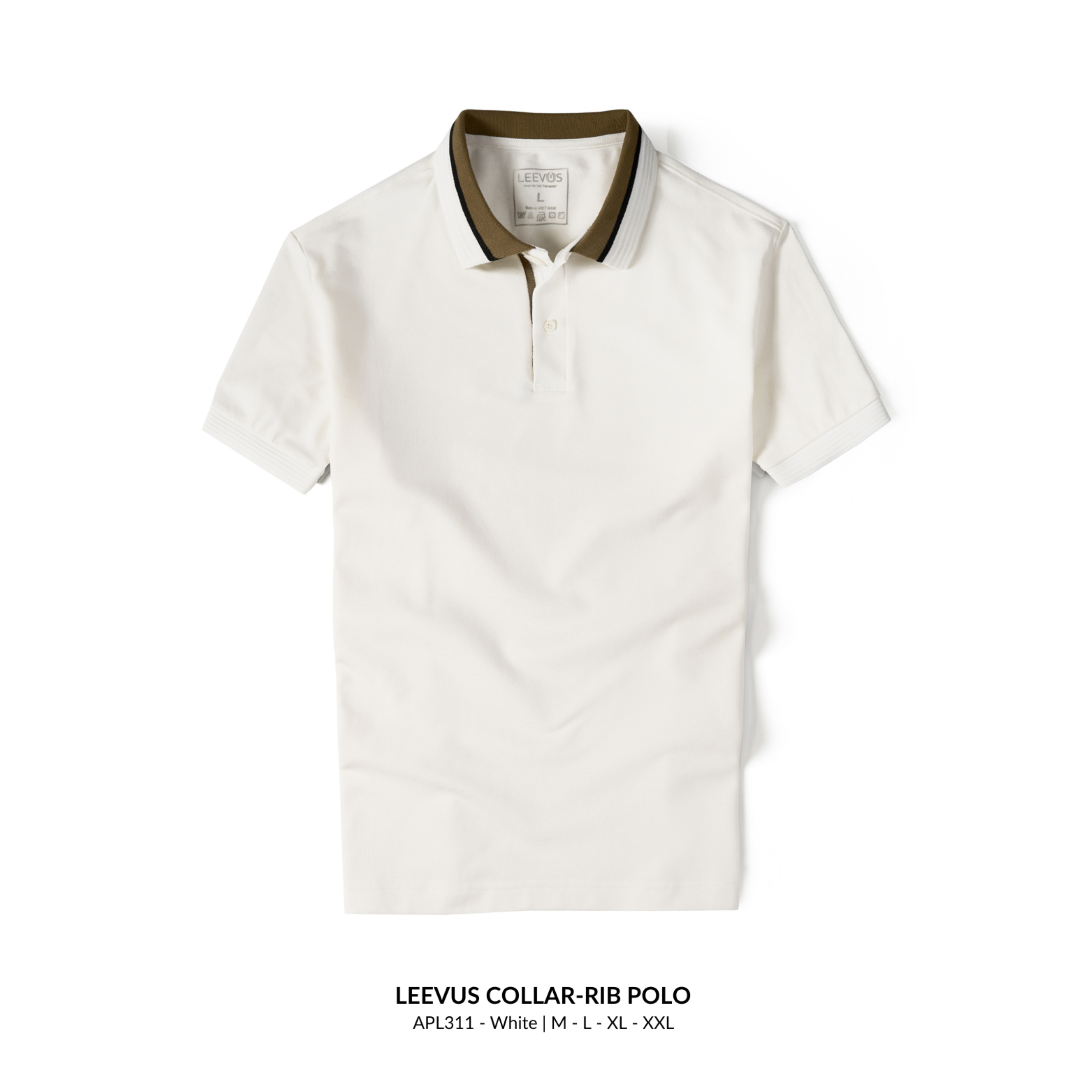Mô tả Áo Polo nam BLOCK COLLAR-RIB LEEVUS phối bo, vải CVC cá sấu, form regular APL311 - 9