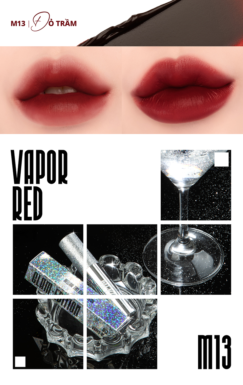 Mô tả [M13 GLam Vỏ Bạc] Son Kem Lì Hàn Quốc Mịn Mướt Merzy Noir In The Mellow Tint 4g - 4