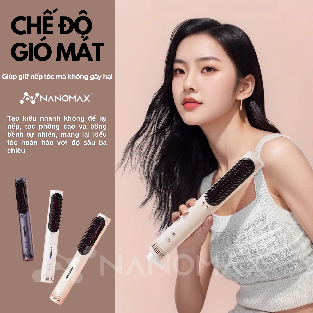 Chế độ gió mát lược điện Nanomax