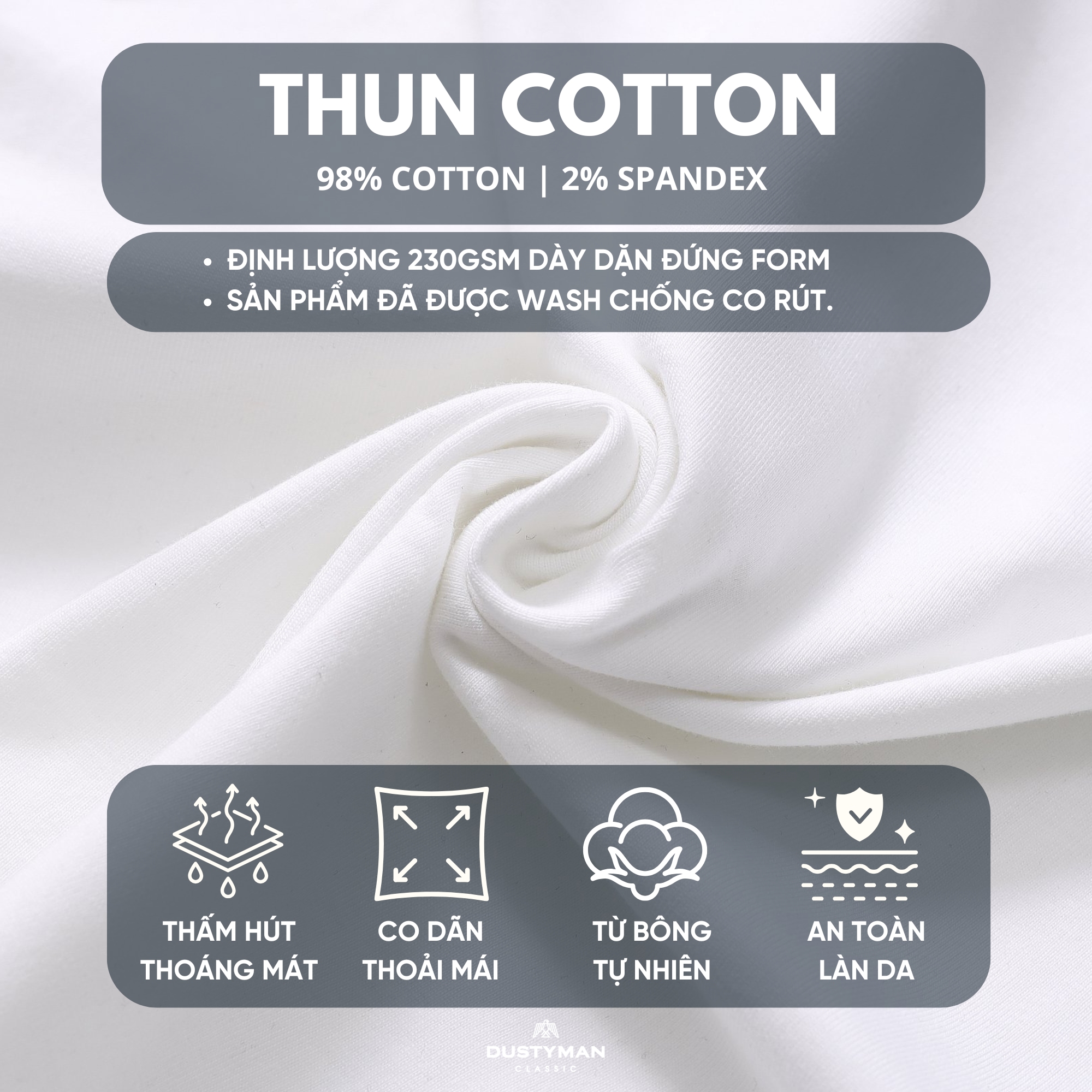 Mô tả Áo Thun Nam Safe Dustyman, Vải 100% Cotton Cao Cấp,Hình In Cổ Điển,Form Regular Fit - 2