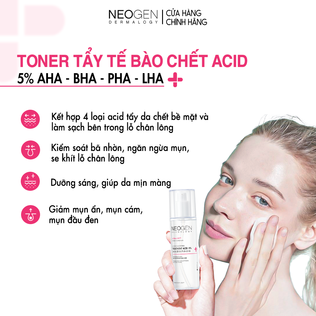 Mô tả Bộ Đôi Toner Giảm Mụn và Serum Dưỡng Sáng 22% Vitamin C Kakadu + 5% Treatment Acid Neogen Dermalogy - 4